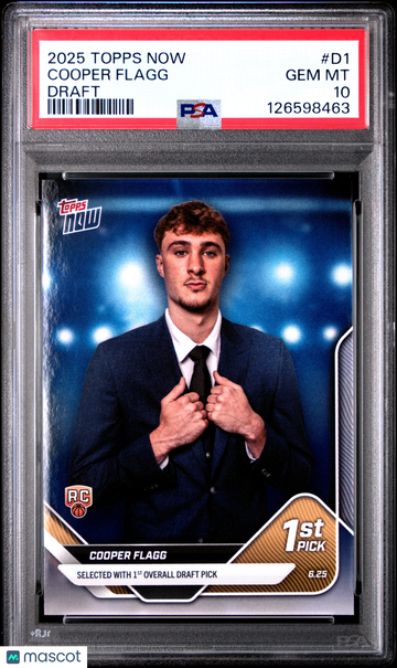 Cooper Flagg 2025 Topps Now #D1-Draft 1St Overall PSA 10