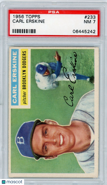1956 Topps Carl Erskine #233 PSA 7