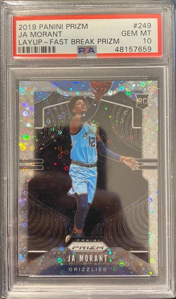 Ja Morant ROOKIE RC #249 Layup - Fast Break Prizm (Alternative) - PSA 10