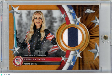 Lindsey Vonn 2026 Topps Chrome U.S. Olympic & Paralympic Team Hopefuls Orange Refractor Player-Used Memorabilia #USM-LV