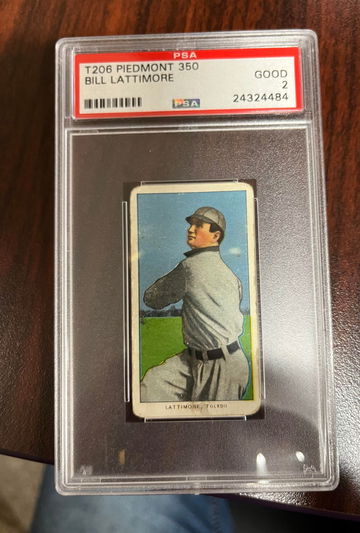 T206 Bill Lattimore PSA 2 Piedmont 350