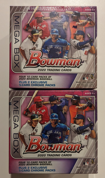 (2) 2020 Bowman Chrome Sealed Mega Box lot Volpe Witt Dominguez