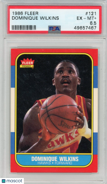 1986 Fleer Dominique Wilkins #121 PSA 6.5