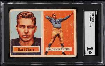 1957 Topps Football Bart Starr ROOKIE #119 SGC 1 PR