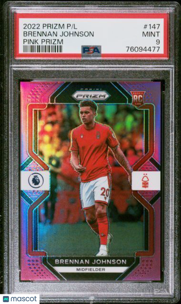 2022-23 Panini Prizm Premier League Brennan Johnson #147 Pink PSA 9