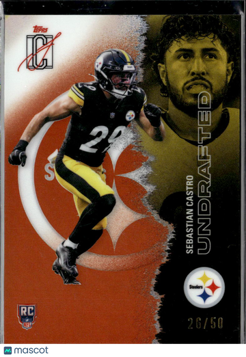 Sebastian Castro 2025 Topps Composite Undrafted RC Gold /50 Pittsburgh Steelers