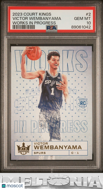 2023-24 Panini Court Kings Victor Wembanyama #2 Works in Progress RC PSA 10