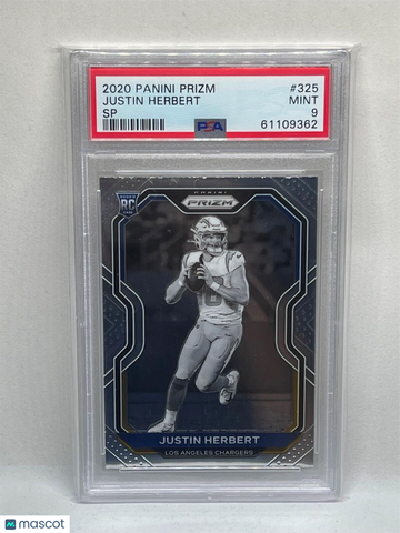 2020 Panini Prizm Justin Herbert #325 Variation PSA 9