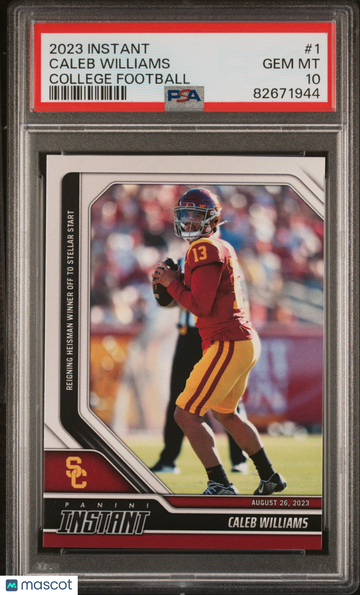 2023 Panini Instant College Football Caleb Williams #1 Rookie PSA 10