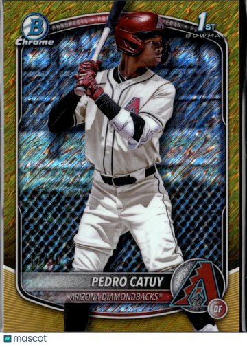 Pedro Catuy 2025 Bowman Chrome. Yellow Lunar Glow Refractor /20 Arizona Diamondbacks