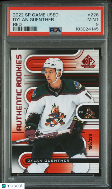 2022 Sp Game Used Dylan Guenther #226 Red /220 PSA 9