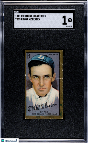 1911 Piedmont Cigarettes (T205) Pryor Mcelveen SGC 1