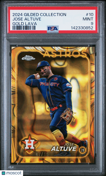 2024 Topps Gilded Collection Jose Altuve #10 Gold Lava /10 PSA 9
