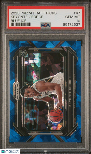 2023 Panini Prizm Draft Picks Keyonte George #47 Blue Ice PSA 10