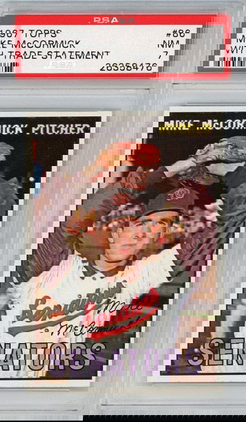 1967 Topps Mike McCormick With Trade Statement #86 PSA 7 P1291