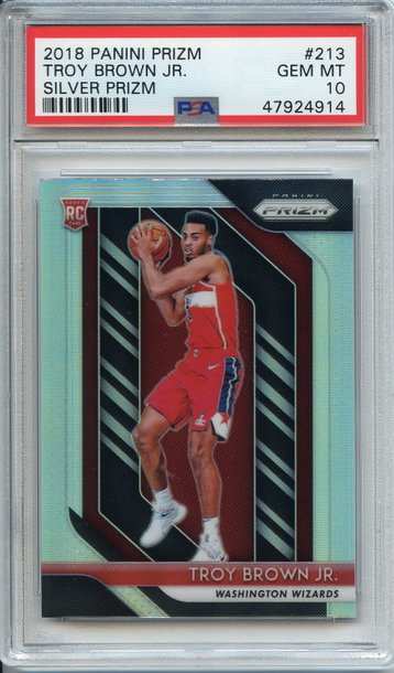 Troy Brown. Jr Prizm Silver PSA 10