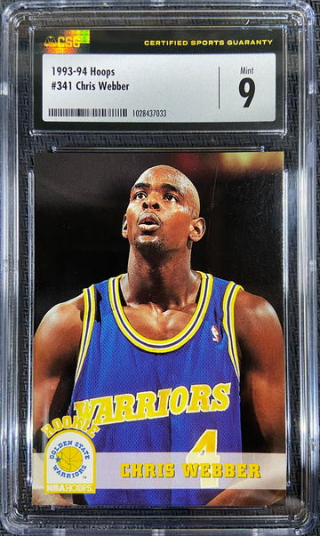 1993-94 Hoops ROOKIE Chris Webber CSG 9 MINT Low POP HOF