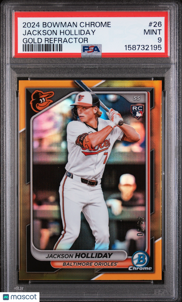 2024 Bowman Chrome Jackson Holliday #26 Gold Refractor /09 PSA 9