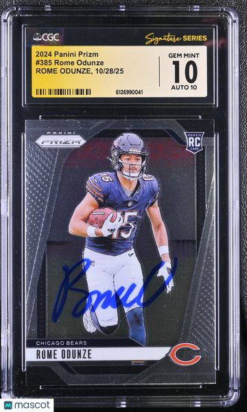 2024 Panini Prizm Rome Odunze #385 CGC 10 Auto 10