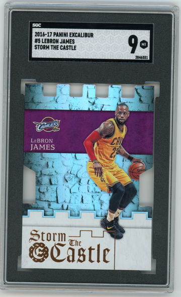 2016-17 Panini Excalibur Storm The Castle LEBRON JAMES #5 Die-Cut SGC 9 MINT Cleveland Cavs