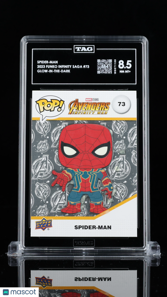 2023 Funko Infinity Saga Spider-Man #73 Glow-in-the-Dark TAG 8.5