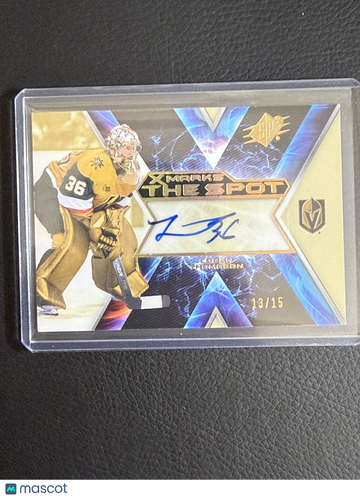 13/15 2023 Upper Deck SPx X Marks the Spot Logan Thompson #XM-LT Gold Auto Short Print