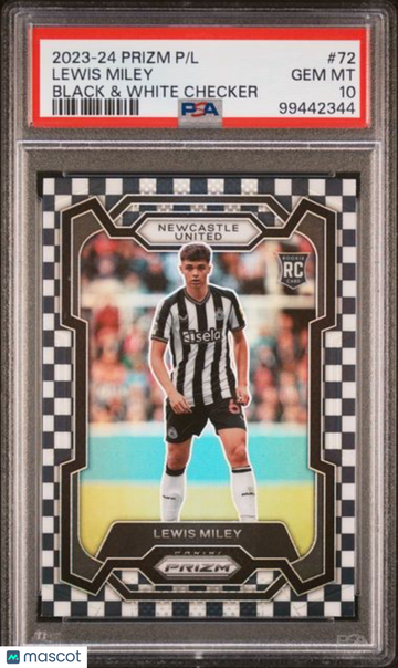 2023-24 Panini Prizm Premier League Lewis Miley #72 Black & White Checker PSA 10