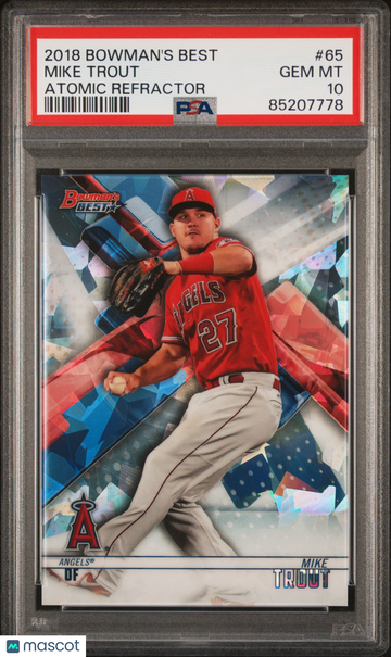 2018 Bowman's Best Mike Trout #65 Atomic Refractor PSA 10