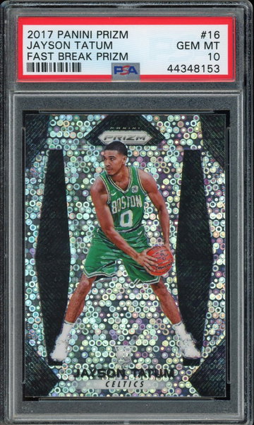 2017 Prizm Jayson Tatum Fast Break Disco Prizm PSA 10