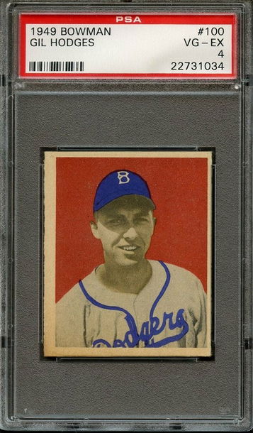 Gilbert Gil Hodges 1949 Bowman #100 Brooklyn Dodgers HOF RC PSA 4 VG-EX