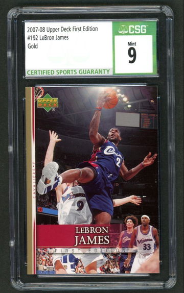 2007-08 Upper Deck First Edition Lebron James #192 Gold CSG 9 Mint