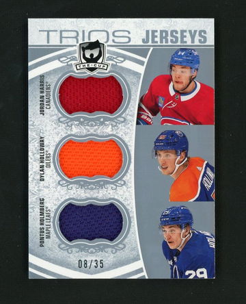 2022 Upper Deck The Cup Jordan Harris Dylan Holloway Pontus Holmberg /35