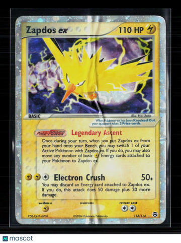 2004 EX FireRed & LeafGreen Zapdos EX Holo Secret Rare #116/112