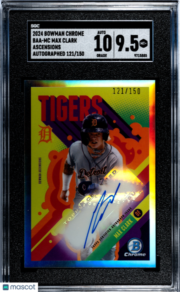 2024 Bowman Chrome Max Clark #BAA-MC Ascensions Autograph SGC 9.5 Auto 10