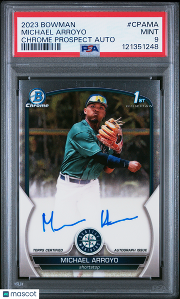 2023 Bowman Chrome Prospect Autographs Michael Arroyo #CPAMA PSA 9