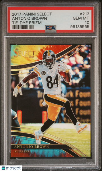 2017 Panini Select Antonio Brown #213 Tie Dye Prizm PSA 10