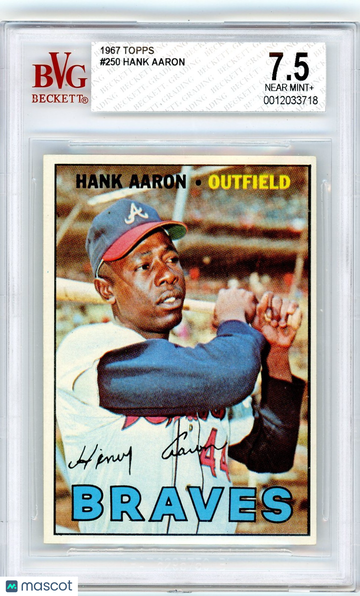 1967 Topps should be 1962 Second 1961 in stats Hank Aaron UER #250 /Second BVG 7.5