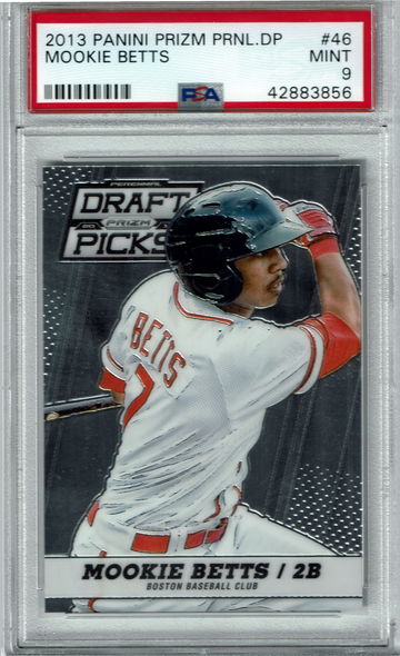 2013 Panini Prizm Draft Picks MOOKIE BETTS First Prospect Pre-RC Rookie Card PSA 9 MINT