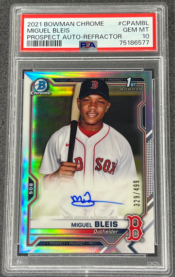 2021 Bowman Chrpme Miguel Bleis Refractor Auto PSA 10