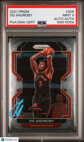 2021 Panini Prizm Og Anunoby #206 PSA 9 Auto A