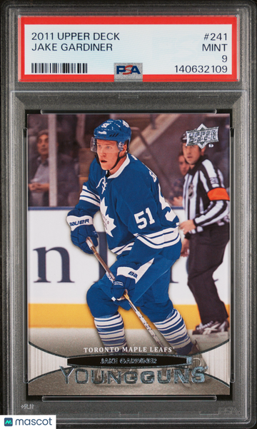 2011-12 Upper Deck Jake Gardiner #241 Young Guns Rookie PSA 9