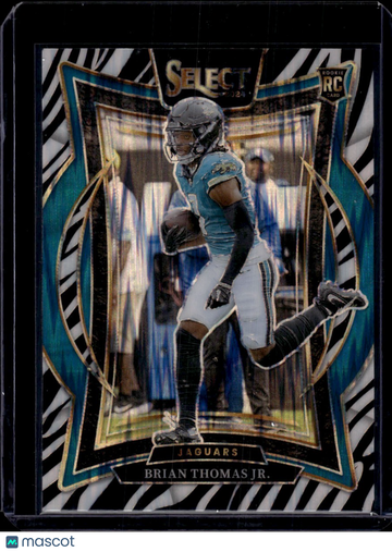 2025 Panini Select Prizm Concourse Brian Thomas Jr. #91 Zebra RC