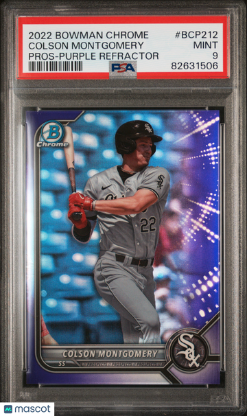 2022 Bowman Chrome Pros Colson Montgomery #BCP212 Purple Refractor /250 PSA 9