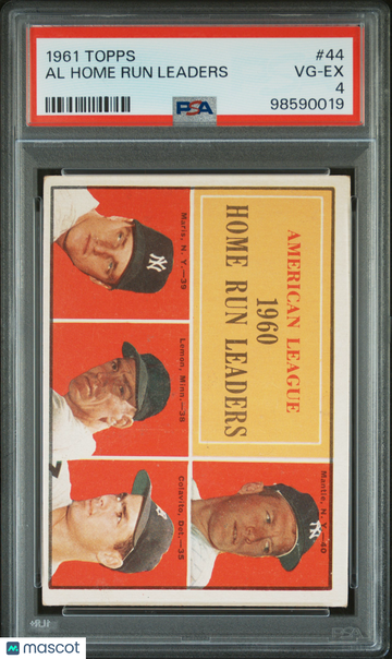 1961 Topps Al Home Run Leaders #44 PSA 4