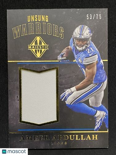 2017 Panini Majestic Ameer Abdullah Unsung Warrior patch /75