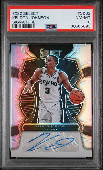 2022 Panini Select Signatures Signature Keldon Johnson #SKJS /249 PSA 8