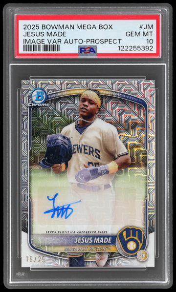 2025 Bowman Chrome Mega Box Jesus Made Image Variation Autograph Prospect PSA 10