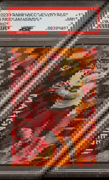 2023 Panini NSCC Silver Packs PATRICK MAHOMES II #1 Orange #/199 PSA 9