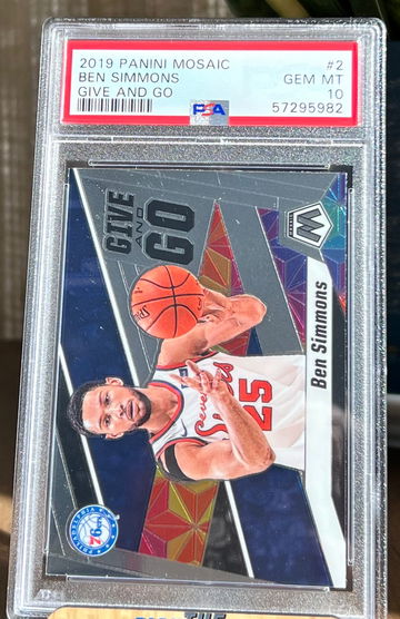 2019 Panini Mosaic #2 Ben Simmons Give and Go Low Pop - PSA 10 Gem Mint 🔥📈