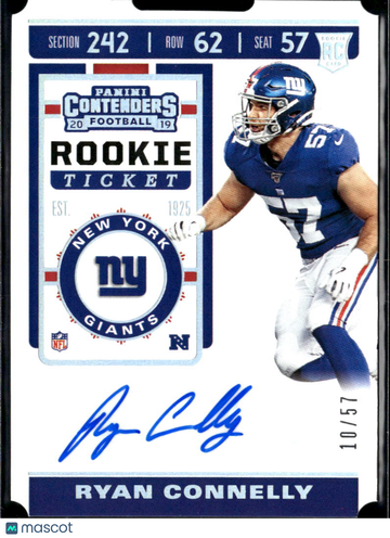 Ryan Connelly 2019 Panini Contenders Football RC Auto /57 New York Giants